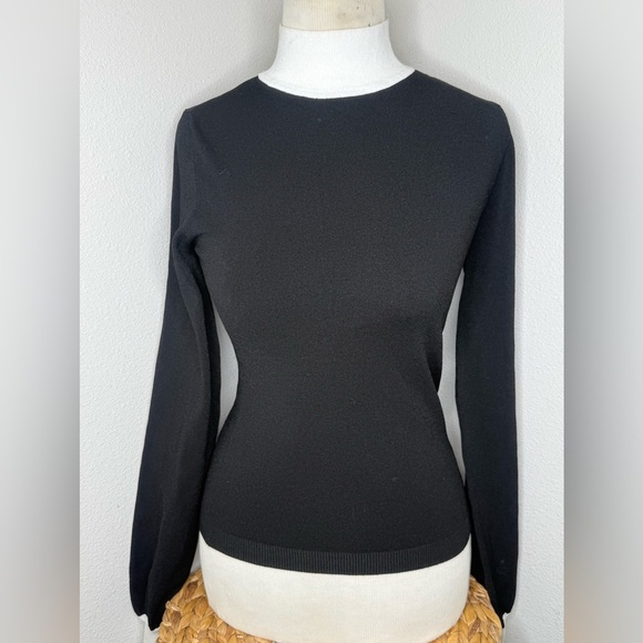 Victor Glemaud top Black and White Mock Neck Knit Bell Sleeve Sweater sz XS - Picture 2 of 6